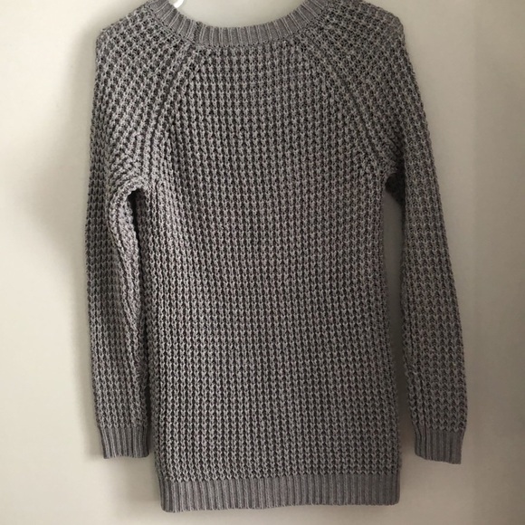 Gray  Chunky Waffle Knit Sweater Size Small - Picture 7 of 8